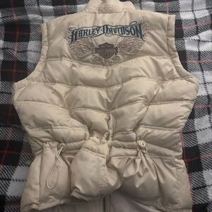 Harley-Davidson Cream Jacket with Blue Logo